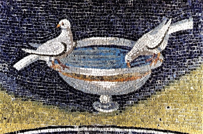 Duas pombas - mosaico cristão